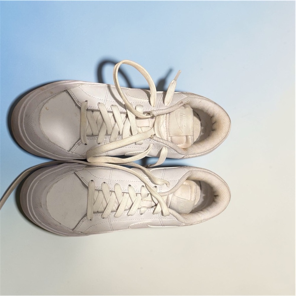 Nike Platform Chunky Sole Athletic Sneakers in Cream- Can be washed only minor